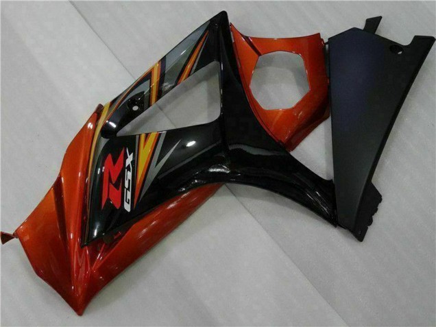 2007-2008 Suzuki GSXR 1000 Motorcycle Fairings - Black Orange