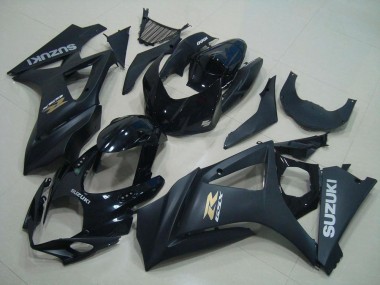 2007-2008 Suzuki GSXR 1000 Motorcycle Fairings - Glossy Black Matte Black Gold OEM Style