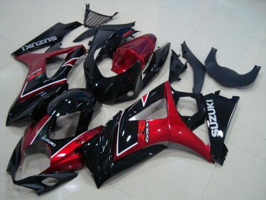 2007-2008 Suzuki GSXR 1000 Motorcycle Fairing - Red Glossy Black
