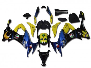 2008-2010 Kawasaki ZX10R Motorcycle Fairings - Yellow Black Blue Shark