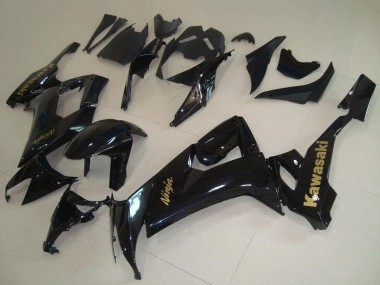 2008-2010 Kawasaki ZX10R Motorcycle Fairings - Glossy Black Gold Decal