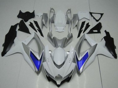 2008-2010 Suzuki GSXR 600/750 Motorcycle Fairings - Silver White Blue Black