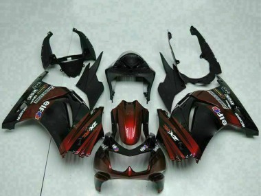 2008-2012 Kawasaki EX250 Motorcycle Fairings - Glossy Black Maroon Red