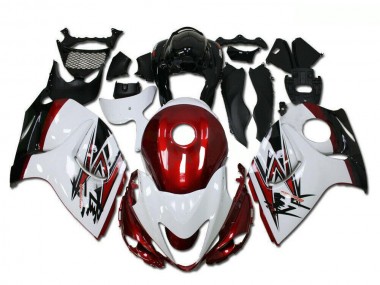 2008-2020 Suzuki GSXR 1300 Hayabusa Motorcycle Fairings - White Red Black