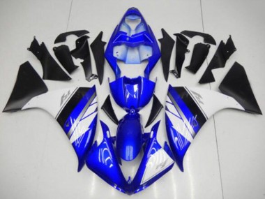 2009-2011 Yamaha YZF R1 Motorcycle Fairings - Blue White Matte Black
