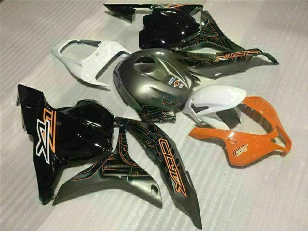 2009-2012 Honda CBR600RR Motorcycle Fairings - White Orange Glossy Black