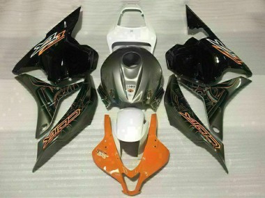 2009-2012 Honda CBR600RR Motorcycle Fairings - White Orange Glossy Black