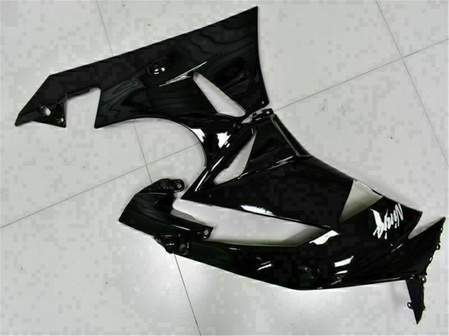 2009-2012 Kawasaki ZX6R Motorcycle Fairings - Glossy Black White Ninja