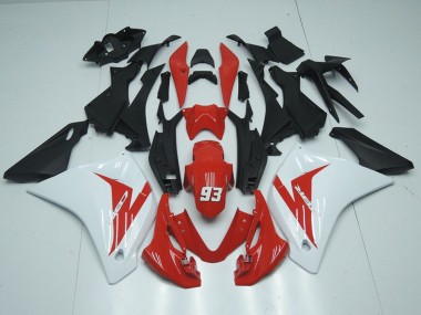 2011-2016 Honda CBR125R Motorcycle Fairings - White Red Matte Black 93