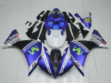 2012-2014 Yamaha YZF R1 Motorcycle Fairings - Blue White Black Green MoviStar Yamalube ENEOS