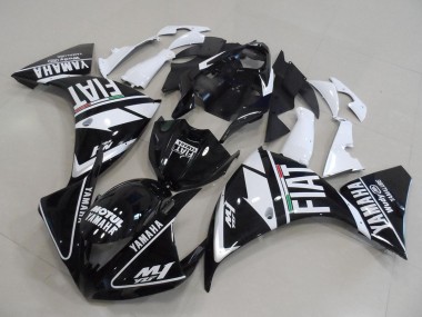 2012-2014 Yamaha YZF R1 Motorcycle Fairings - White Black Fiat