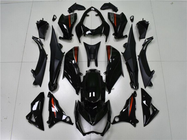 2013-2018 Kawasaki Z800 Motorcycle Fairings - Glossy Black Red Silver