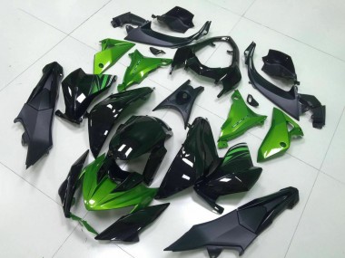 2013-2018 Kawasaki Z800 Motorcycle Fairing - Green Glossy Black
