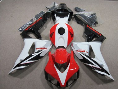 2006-2007 Honda CBR1000RR Motorcycle Fairings - White Red Glossy Black Fireblade