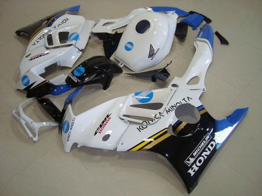 1995-1996 Honda CBR600 F3 Motorcycle Fairings - White Blue Glossy Black Konica Minolta