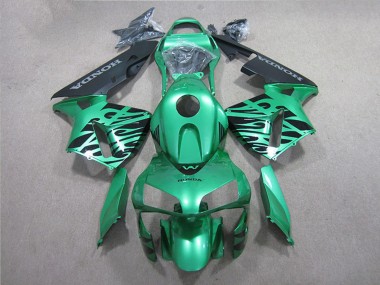 2005-2006 Honda CBR600RR Motorcycle Fairing - Green Black