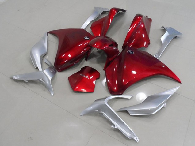 2010-2014 Honda VFR 1200 Motorcycle Fairings - Silver Red