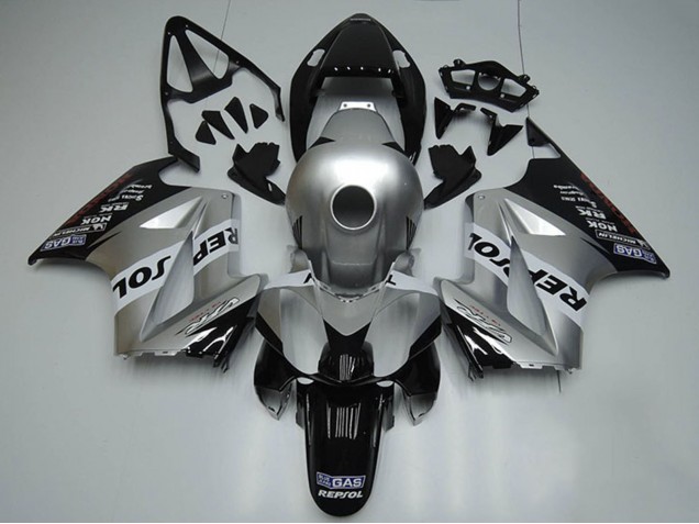 2002-2013 Honda VFR 800 Motorcycle Fairings - Silver White Glossy Black Repsol