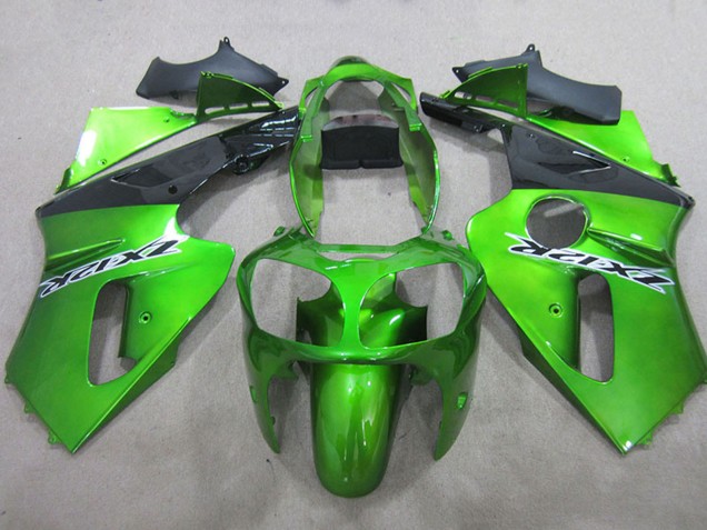 2000-2001 Kawasaki ZX12R Motorcycle Fairings - Green Matte Black