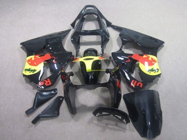 2000-2002 Kawasaki ZX6R Motorcycle Fairing - Glossy Black Yellow Red Bull