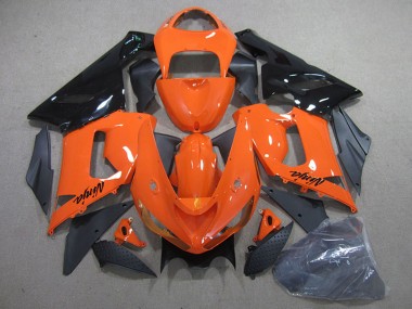 2005-2006 Kawasaki ZX6R Motorcycle Fairing Kits - Orange Black