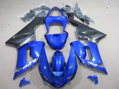 2005-2006 Kawasaki ZX6R Motorcycle Fairing - Blue Matte Black
