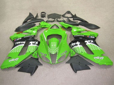 2007-2008 Kawasaki ZX6R Motorcycle Fairings - Green Touch4 4
