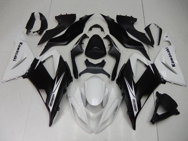 2013-2018 Kawasaki ZX6R Motorcycle Fairings Kits - White Matte Black