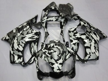 2001-2003 Honda CBR600 F4i Motorcycle Fairings - White Grey Black Camouflage