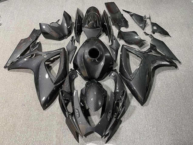 2006-2007 Suzuki GSXR 600 / GSXR 750 Motorcycle Fairings - Black Carbon Fiber Style