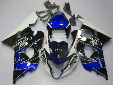 2004-2005 Suzuki GSXR 600 / GSXR 750 Motorcycle Fairings - White Blue Black Corona Motul