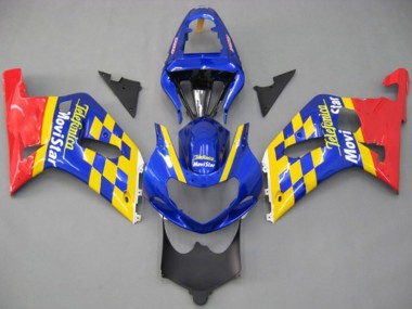 2001-2003 Suzuki GSXR 600 / GSXR 750 Motorcycle Fairings - Blue Yellow Red Telefonica MoviStar