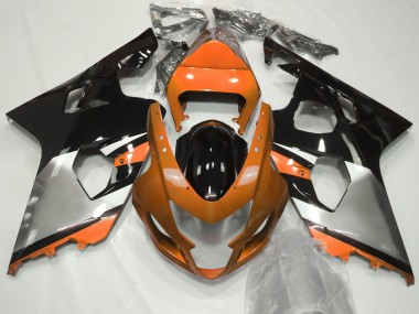 2004-2005 Suzuki GSXR 600 / GSXR 750 Motorcycle Fairings - Orange Silver Black
