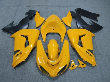 2006-2007 Kawasaki ZX10R Motorcycle Fairings - Yellow Black Ninja