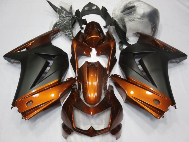 2008-2012 Kawasaki Ninja 250 Motorcycle Fairings - Orange Matte Black