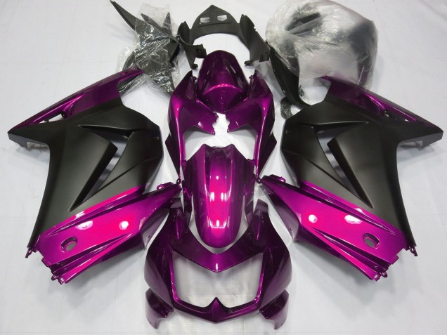 2008-2012 Kawasaki Ninja 250 Motorcycle Fairings - Pink Matte Black