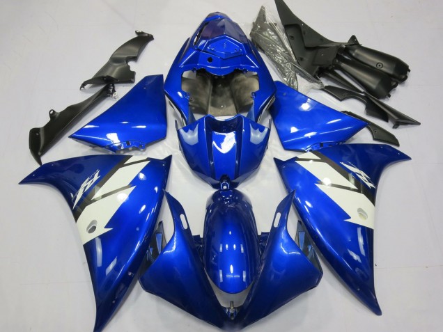 2012-2014 Yamaha R1 Motorcycle Fairings - Blue White