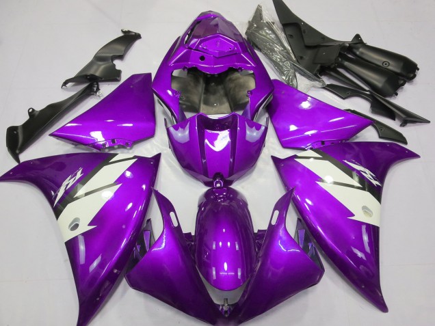 2012-2014 Yamaha R1 Motorcycle Fairings - Purple White