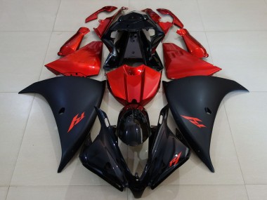 2012-2014 Yamaha R1 Motorcycle Fairing - Glossy Black Matte Black Red