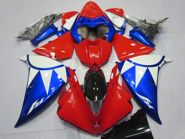 2012-2014 Yamaha R1 Motorcycle Fairings - White Red Blue Black