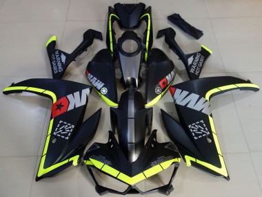 2015-2018 Yamaha R3 Motorcycle Fairings - Yellow Grey Matte Black Star