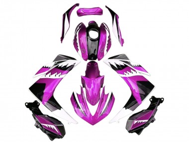 2015-2018 Yamaha R3 Motorcycle Fairings - Pink White Glossy Black Shark