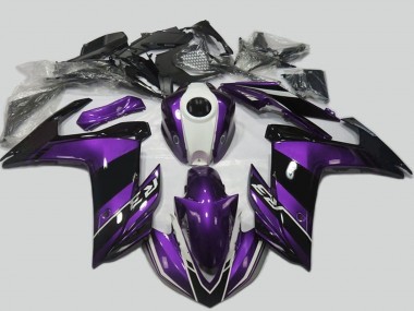 2015-2018 Yamaha R3 Motorcycle Fairing - Purple White Glossy Black