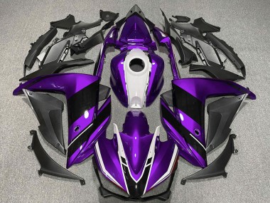 2015-2018 Yamaha R3 Motorcycle Fairings - Purple White Glossy Black