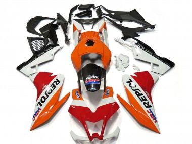 2012-2018 Aprilia RS4 125 Motorcycle Fairings - Orange White Red Glossy Black Repsol