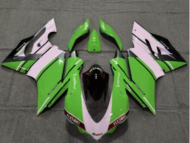 2015-2020 Ducati 959 1299 Motorcycle Fairings - White Green Glossy Black Unibat Flex-Box OEM Style