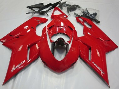 2007-2014 Ducati 1098 Motorcycle Fairings - Glossy Red Glossy Black