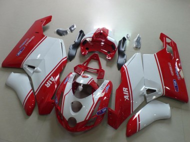 2003-2004 Ducati 749 999 Motorcycle Fairings - White Red Air Generali Tim