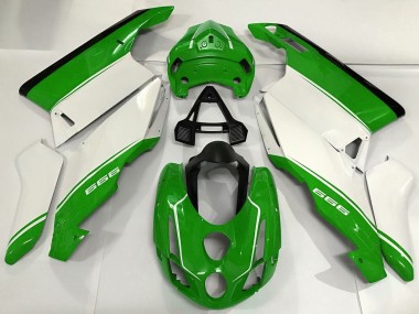2003-2004 Ducati 999 Motorcycle Fairings - White Green Black