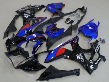 2009-2014 BMW S1000RR Motorcycle Fairings - Blue Red Glossy Black Castrol
